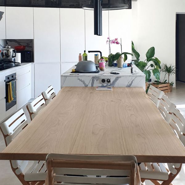 plateau table chene lames larges