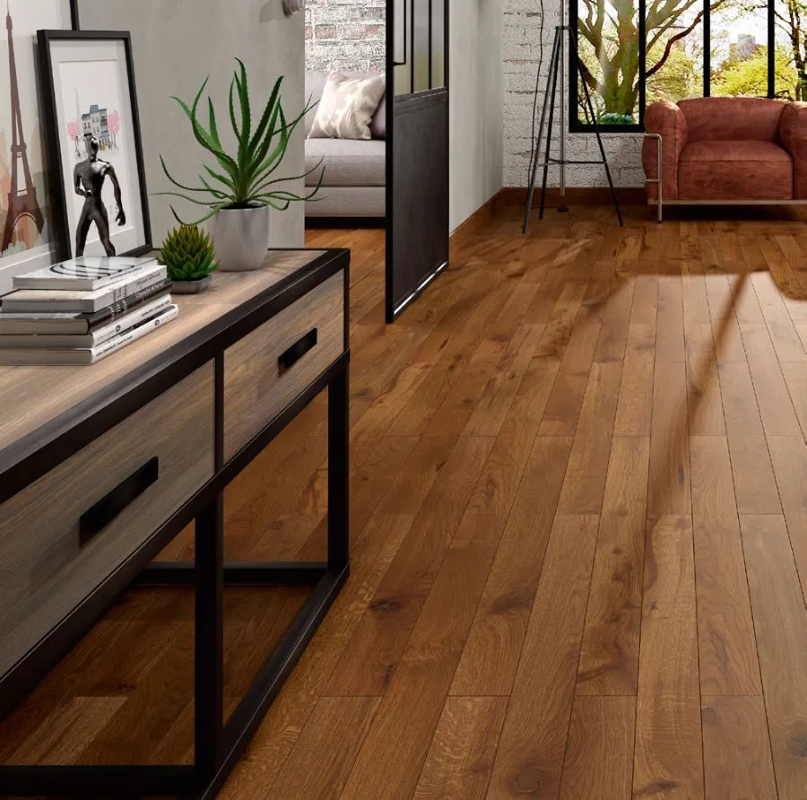 Parquet Parqueterie Berrichonne chêne safari en séjour contemporain