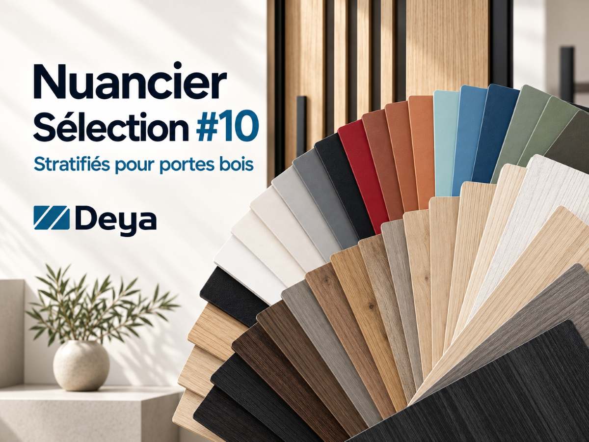 Planche du nuancier stratifiés Sélection #10 Deya pour portes bois