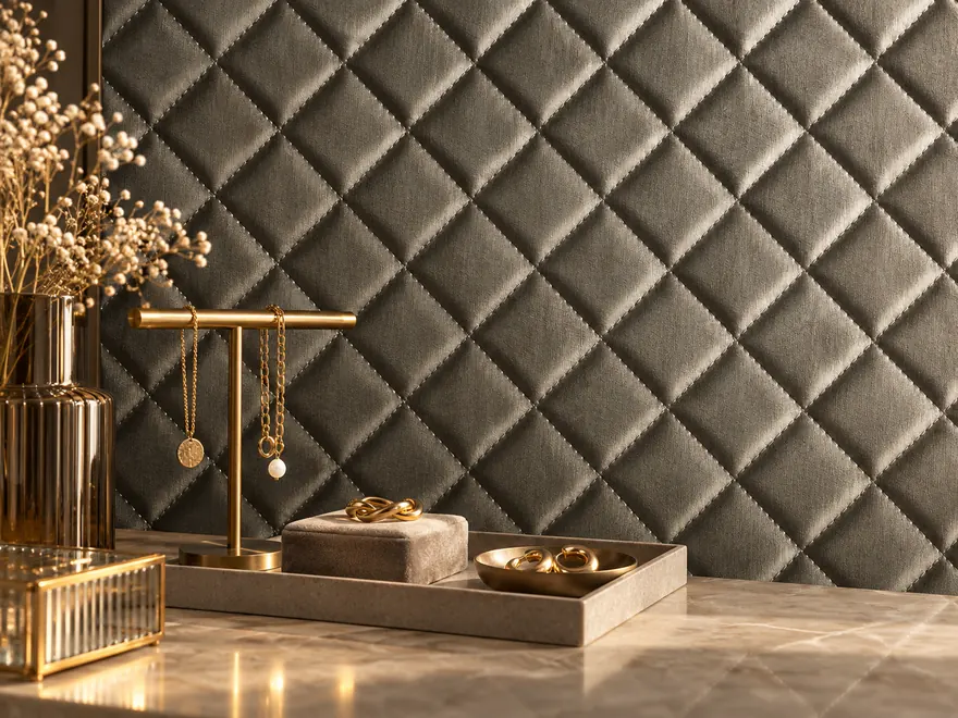 Panneau matelassé à losanges, Leather-Line, Sibu Design