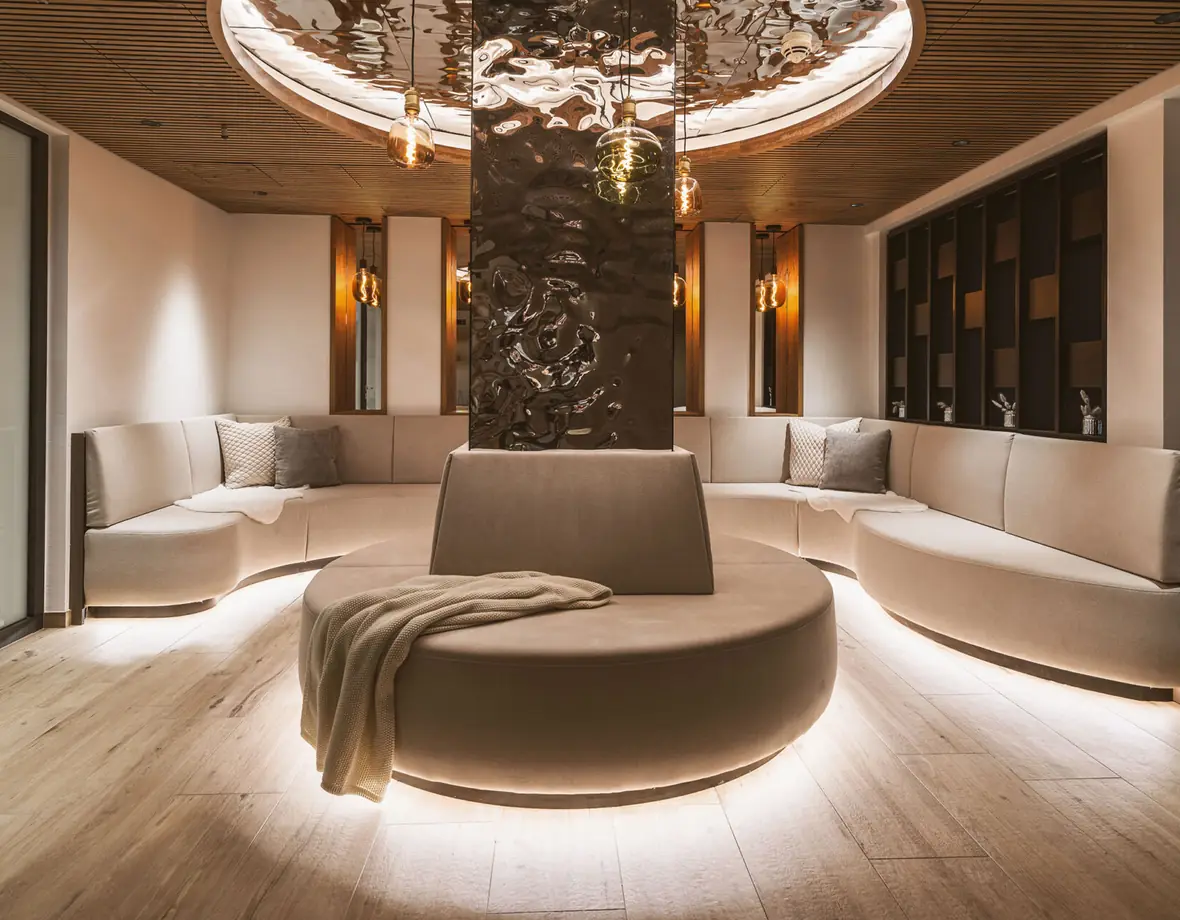 Chambre aux murs en panneaux Nature-Line aspect béton et corten, Sibu Design